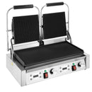 Apuro Double Contact Grill Ribbed Plates with Timer CU611-A