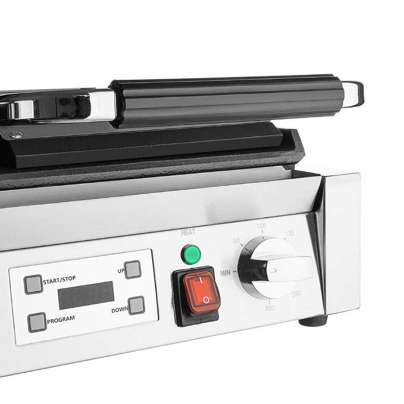 Apuro Double Half Ribbed Contact Grill CU613-A