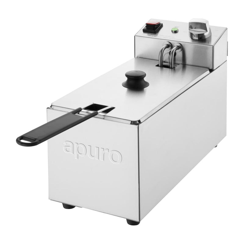 Apuro Single Tank Single Basket 3Ltr Countertop Fryer 2kW CU614-A