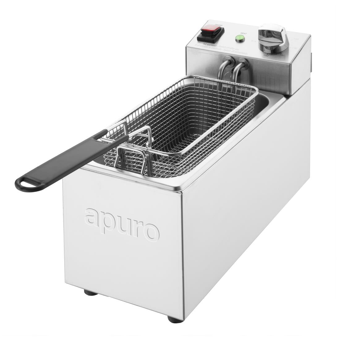 Apuro Single Tank Single Basket 3Ltr Countertop Fryer 2kW CU614-A