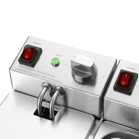 Apuro Twin Tank Twin Basket 2x3Ltr Countertop Fryer 2x2kW CU615-A