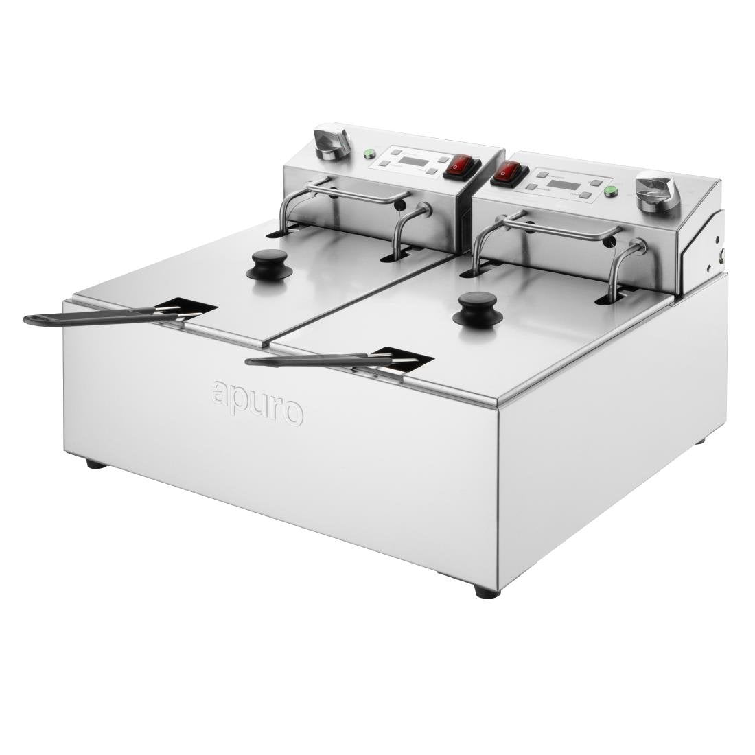 Apuro Double Electric Fryer with Timer 2x5Ltr CU624-A