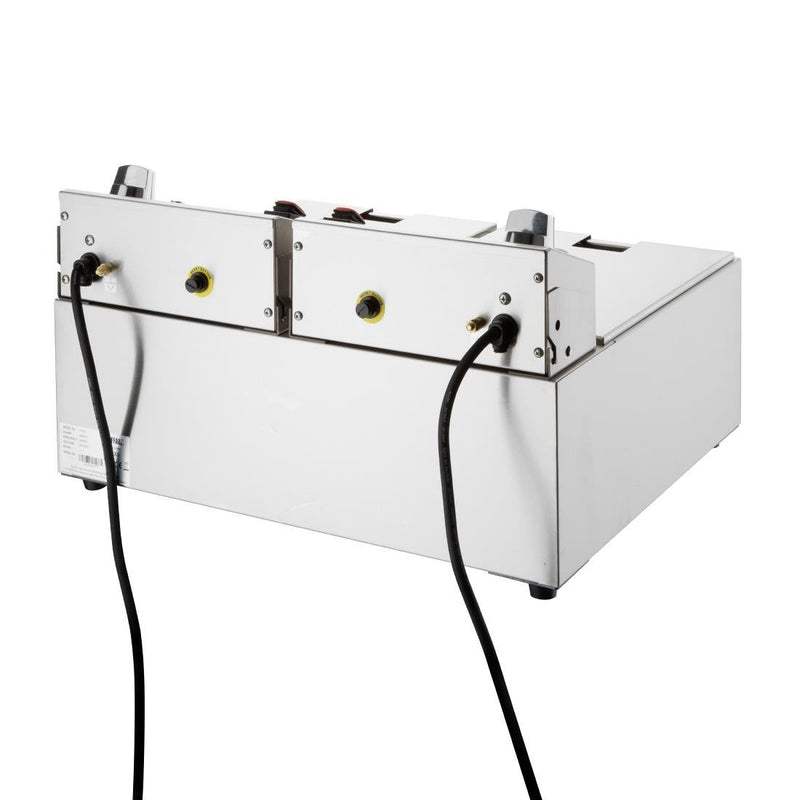 Apuro Double Electric Fryer with Timer 2x5Ltr CU624-A
