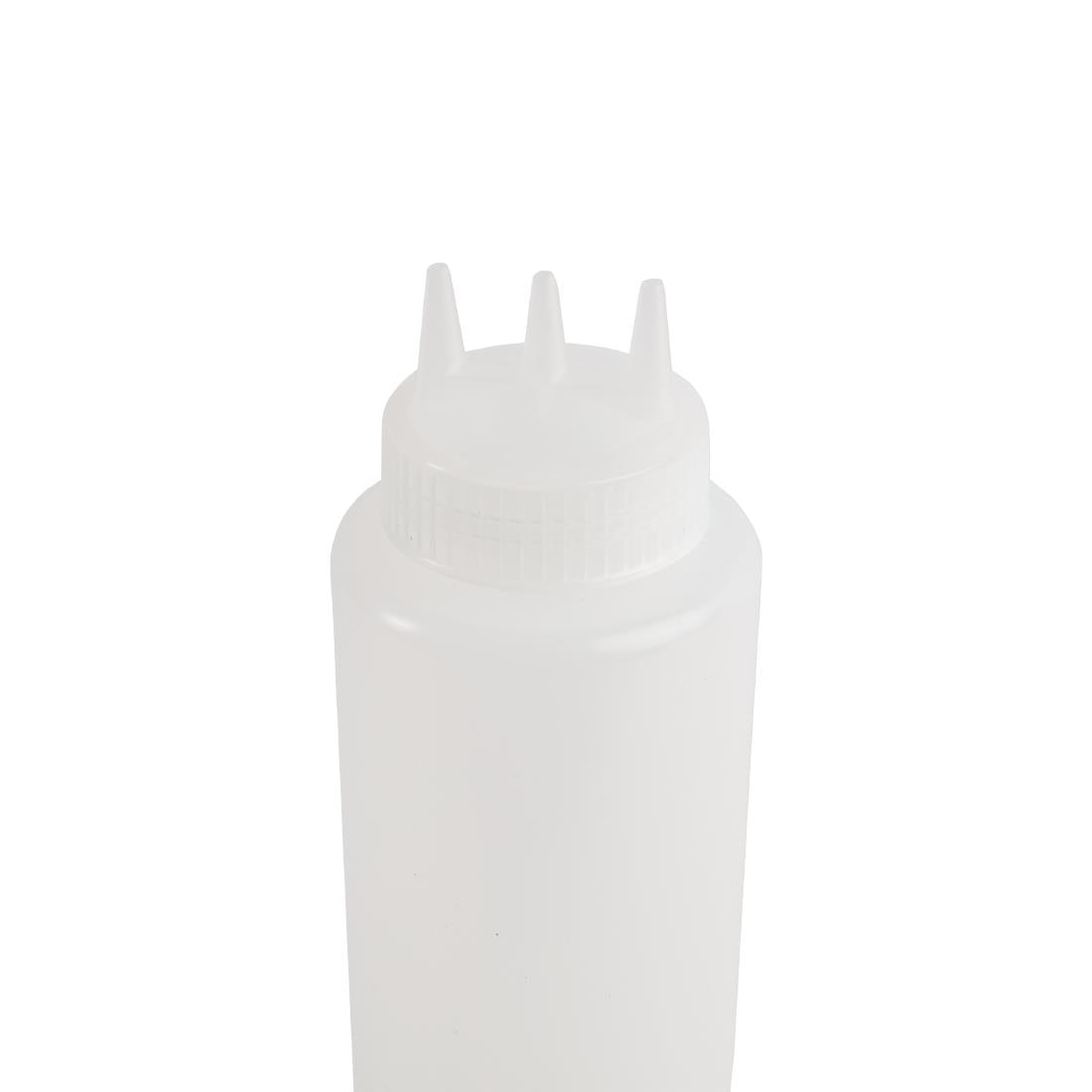 Vogue Clear 3 Nozzle Squeeze Bottle 1Ltr CW726