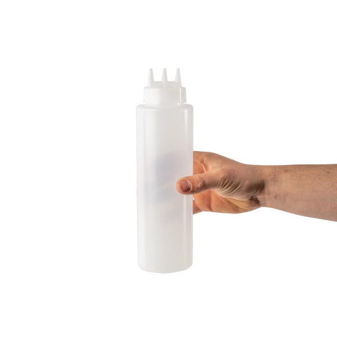 Vogue Clear 3 Nozzle Squeeze Bottle 1Ltr CW726
