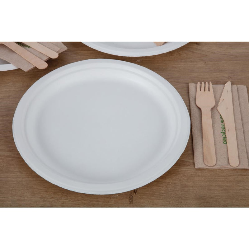Fiesta Compostable Bagasse Plates Round 260mm (Pack of 50) CW904