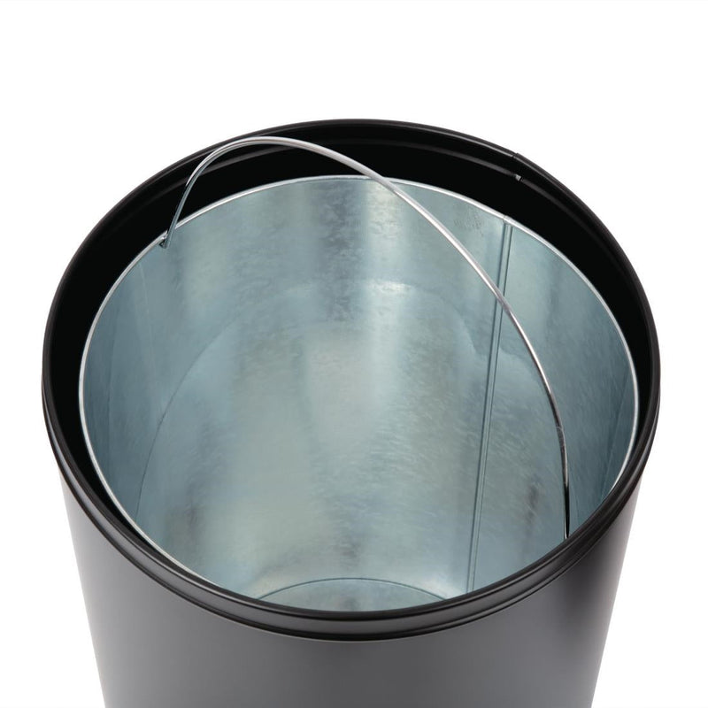 Bolero Stainless Steel Open Lid Bullet Bin Black 40 Litre CW954