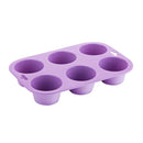 Hygiplas Flexible Silicone Six Hole Purple Muffin Pan CX047
