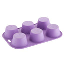 Hygiplas Flexible Silicone Six Hole Purple Muffin Pan CX047