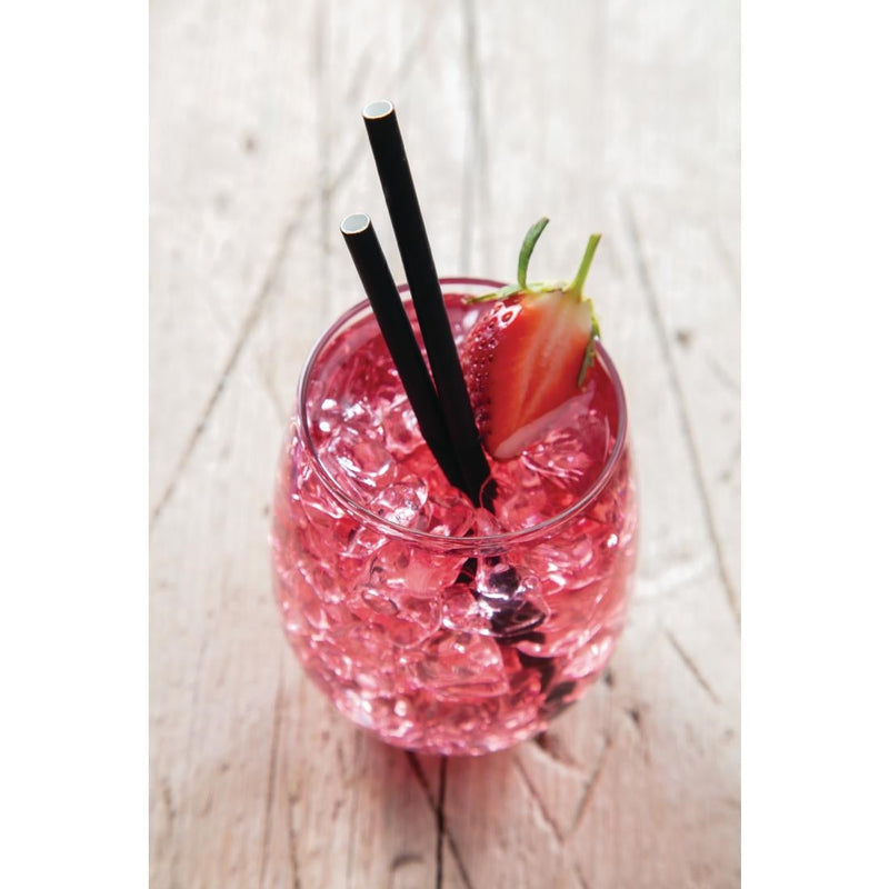 Fiesta Compostable Paper Cocktail Stirrer Straws Black (Pack of 250) CY080