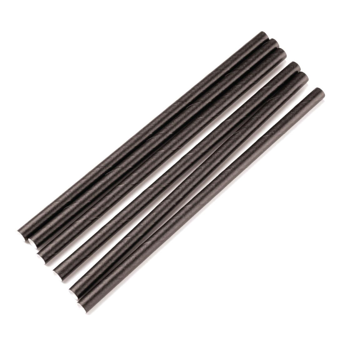 Fiesta Compostable Paper Cocktail Stirrer Straws Black (Pack of 250) CY080