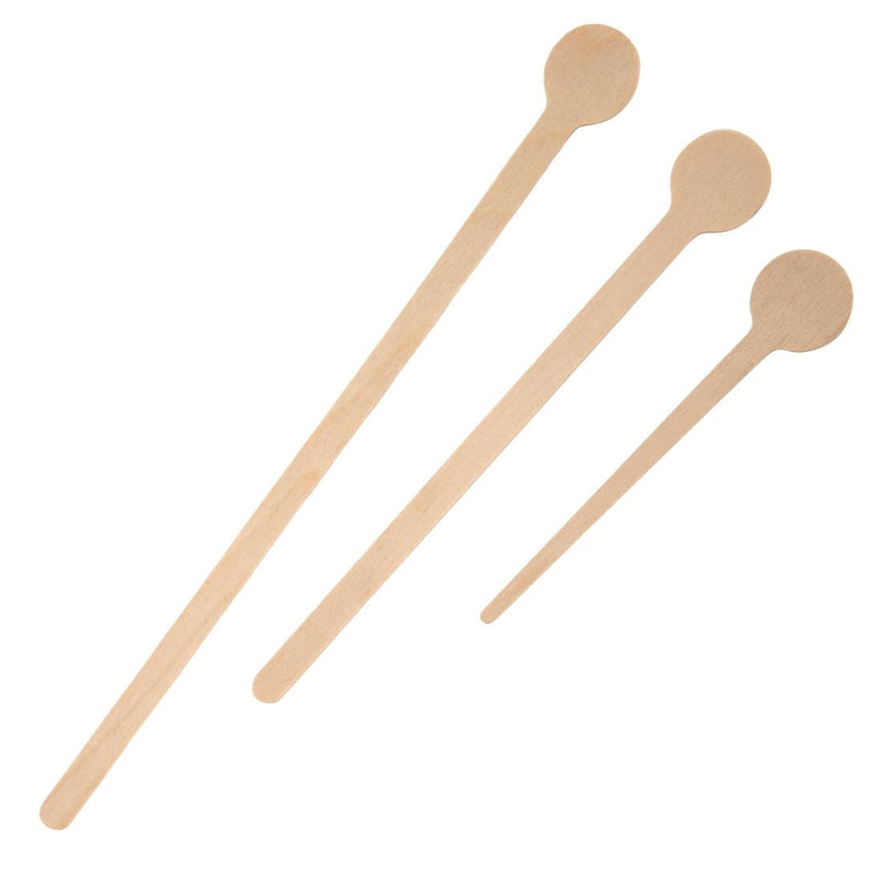 Fiesta Biodegradable Wooden Cocktail Stirrers 200mm (Pack of 100) DB494