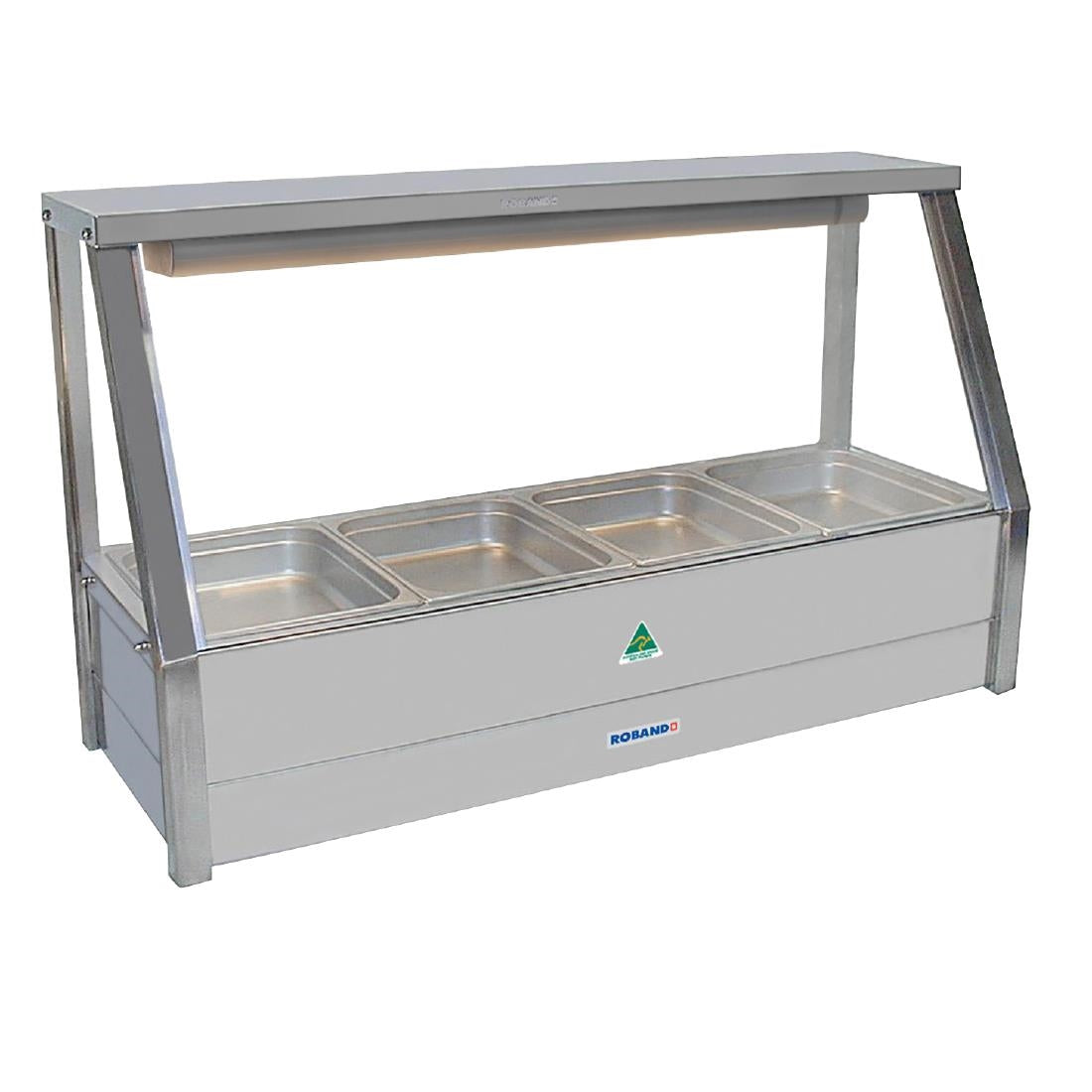 Roband Food Bar E14R Single Row with Rear Roller Doors 4x1/2 Size 65mm Pans DD112