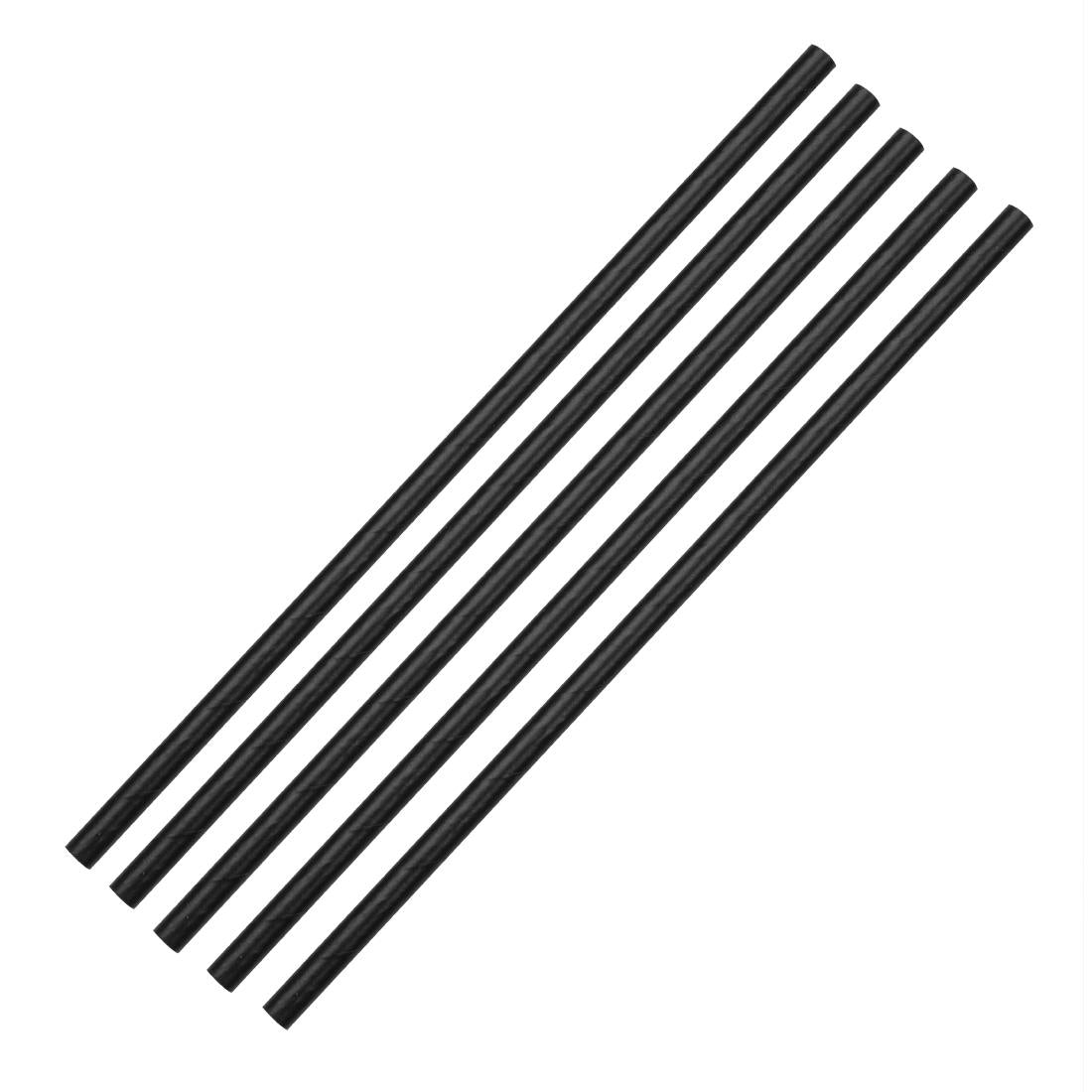 Fiesta Compostable Paper Straws Black 6mm (Pack of 250) DE926