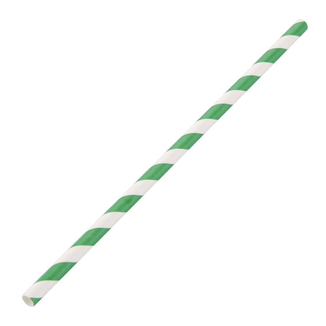 Fiesta Compostable Paper Straws Green Stripes (Pack of 250) DE928