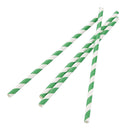 Fiesta Compostable Paper Straws Green Stripes (Pack of 250) DE928