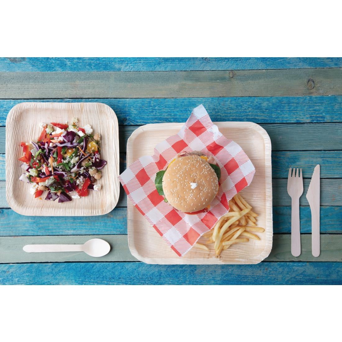 Fiesta Compostable Biodegradable Disposable Wooden Dessert Spoons (Pack of 100) CD904