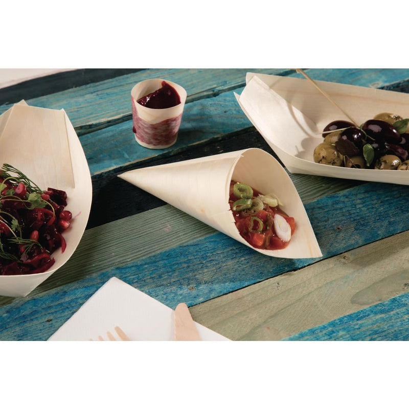 Fiesta Compostable Biodegradable Wooden Cones 75mm DK389