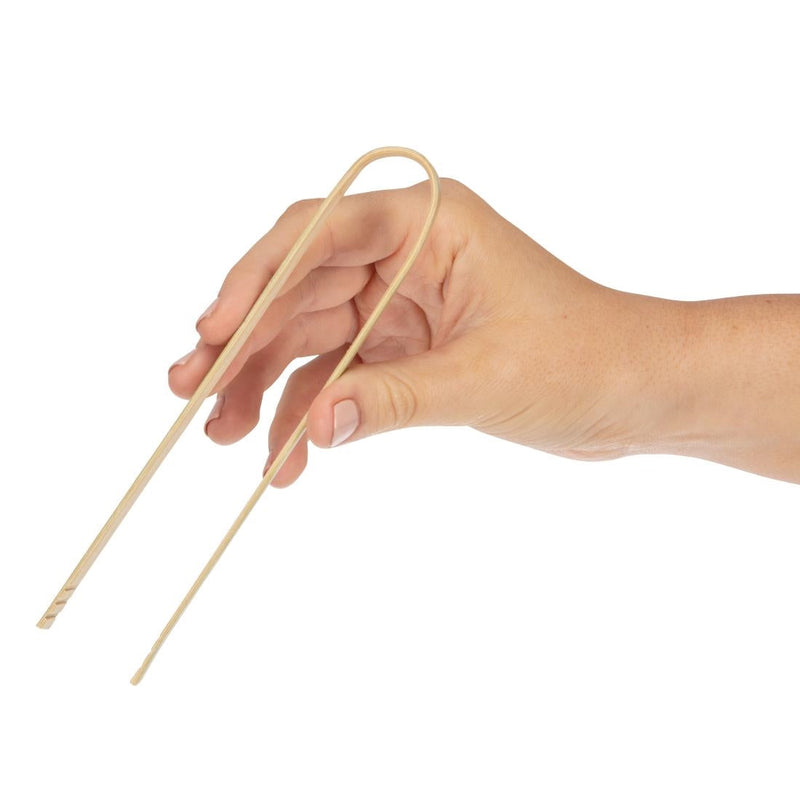 Fiesta Compostable Mini Bamboo Tongs (Pack of 50) DK391