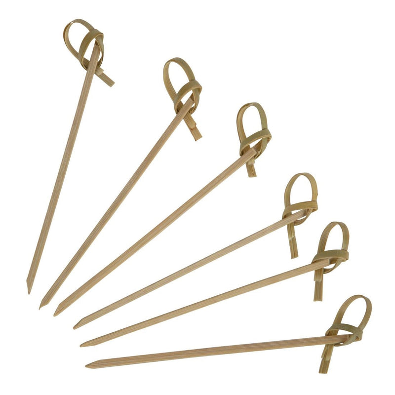 Fiesta Compostable Biodegradable Bamboo Looped Skewers 90mm (Pack of 100) DK396