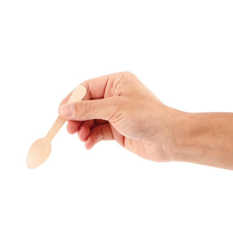 Fiesta Compostable Biodegradable Wooden Teaspoons (Pack of 100) DK398
