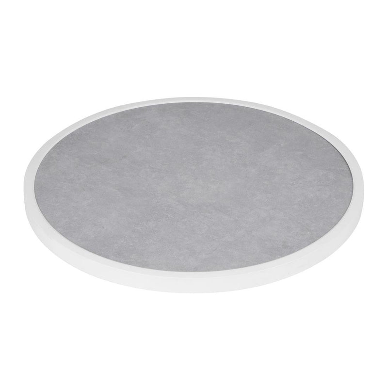 Bolero Fibre Glass Round Table Top Grey Stone Effect 580mm DL485