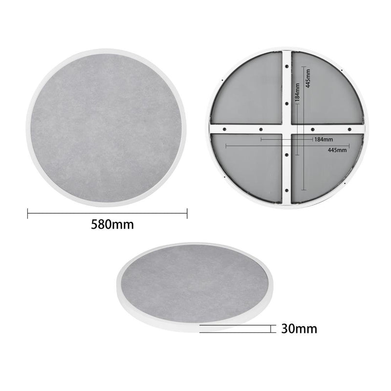 Bolero Fibre Glass Round Table Top Grey Stone Effect 580mm DL485