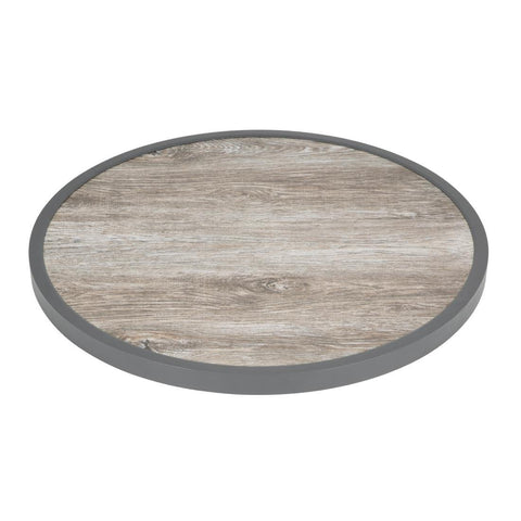 Bolero Fibre Glass Round Table Top Wood Effect 580mm DL486
