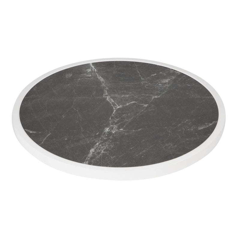 Bolero Fibre Glass Round Table Top Dark Granite Effect 580mm DL487