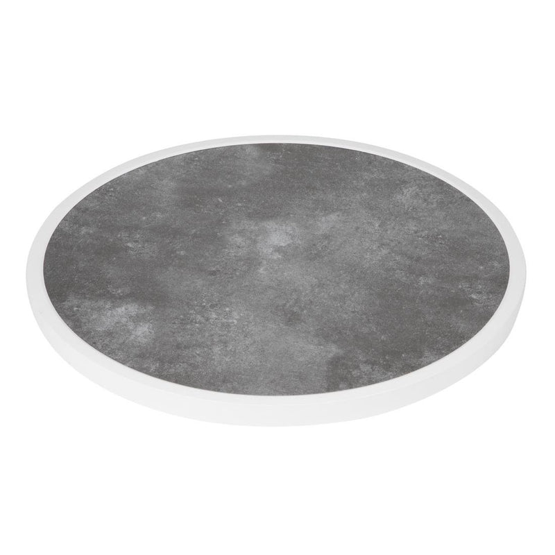 Bolero Fibre Glass Round Table Top Dark Stone Effect 580mm DL488