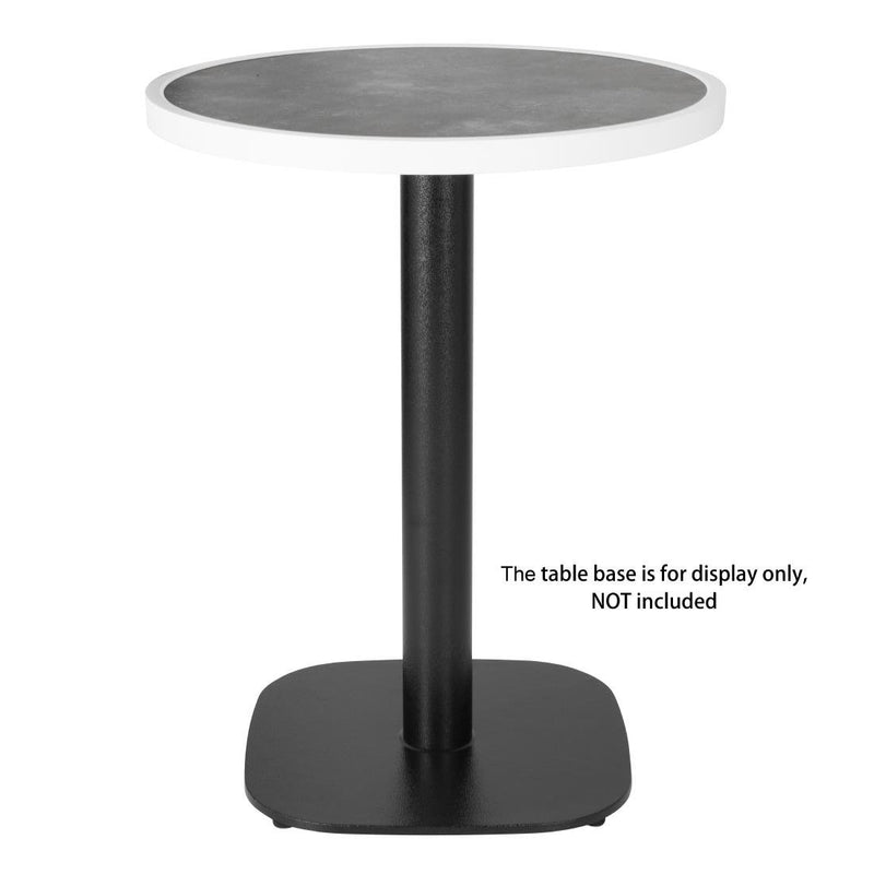 Bolero Fibre Glass Round Table Top Dark Stone Effect 580mm DL488