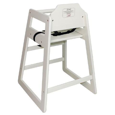 Bolero Wooden High Chair Antique White Finish DL833
