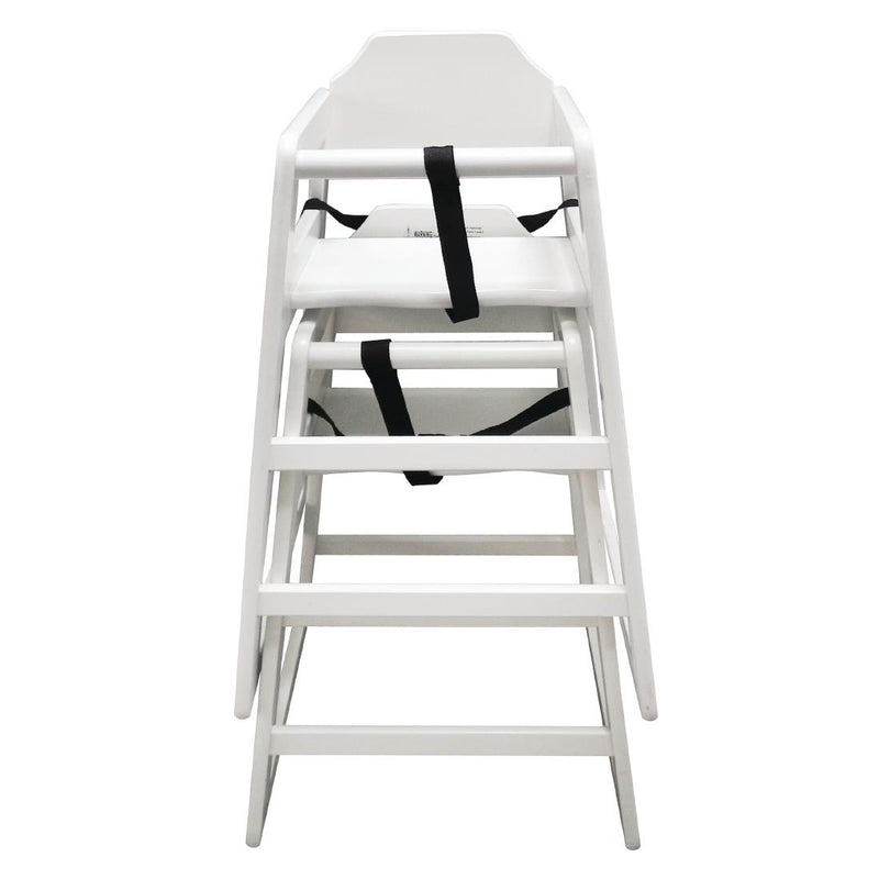 Bolero Wooden High Chair Antique White Finish DL833