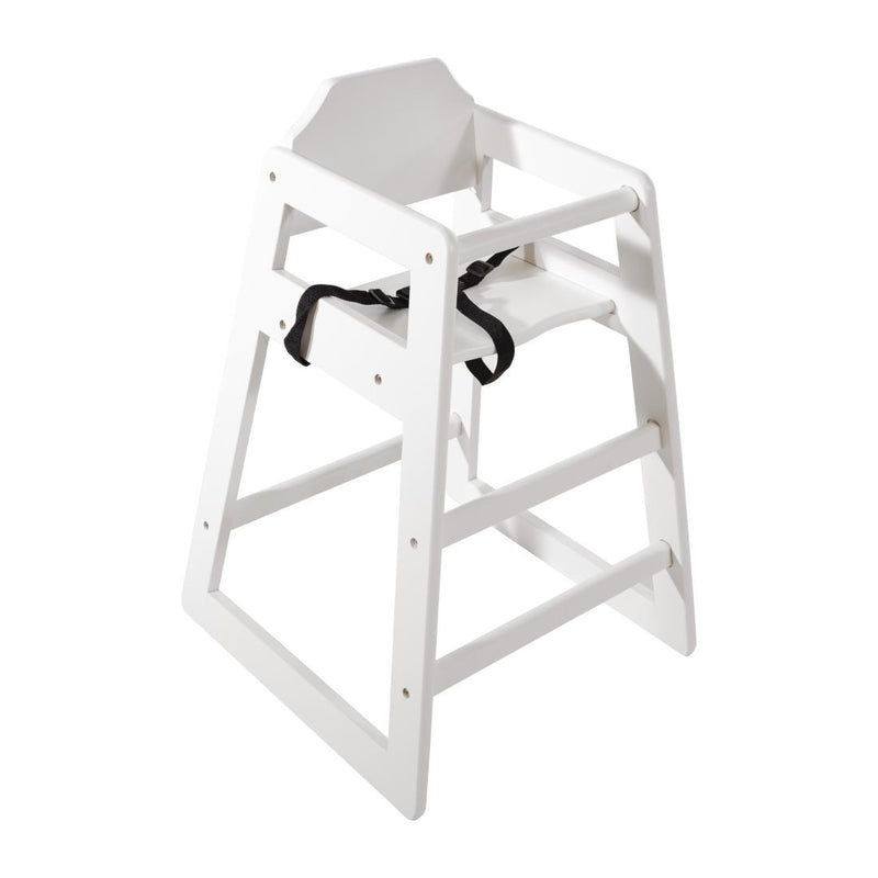 Bolero Wooden High Chair Antique White Finish DL833
