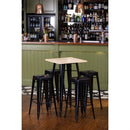 Bolero Bistro Metal Square Bar Table Black with Wooden Top 600mm FB595