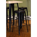 Bolero Bistro Metal Square Bar Table Black with Wooden Top 600mm FB595