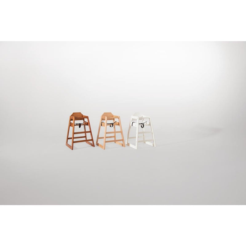 Bolero Wooden High Chair Antique White Finish DL833