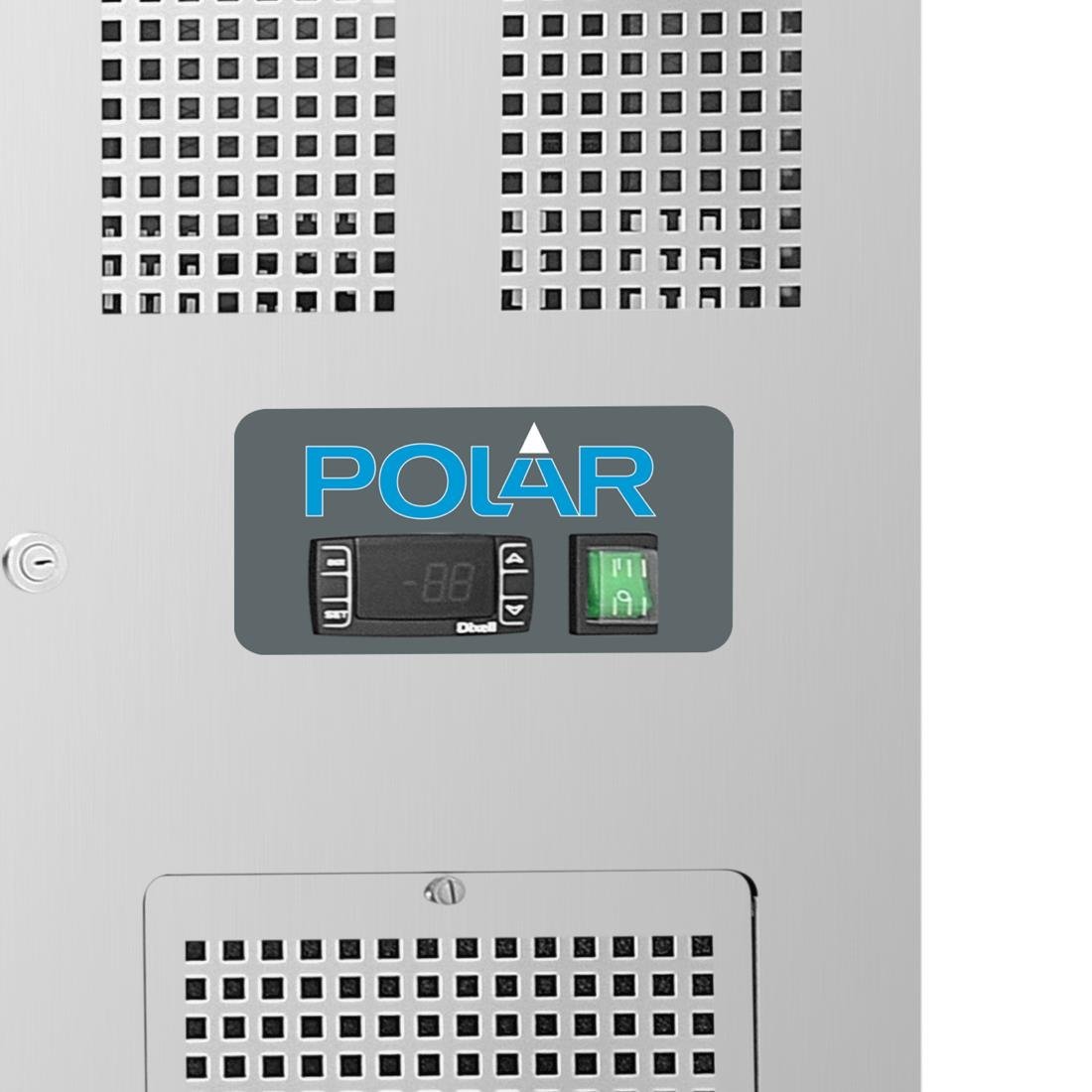 Polar U-Series Double Door Counter Fridge with Upstand 282Ltr UA064-A