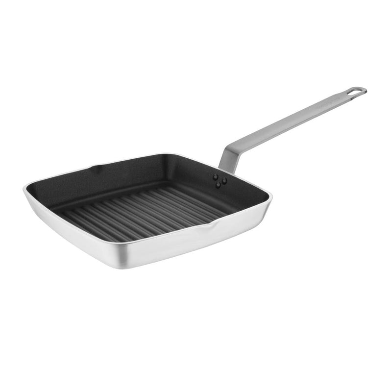 Vogue Square Non Stick Ribbed Skillet Pan 240mm DL942