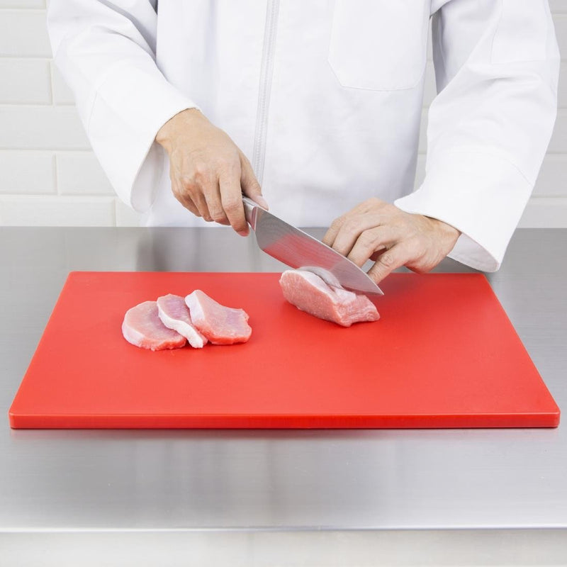 Hygiplas Extra Thick Low Density Chopping Board Red - 450x300x20mm DM004
