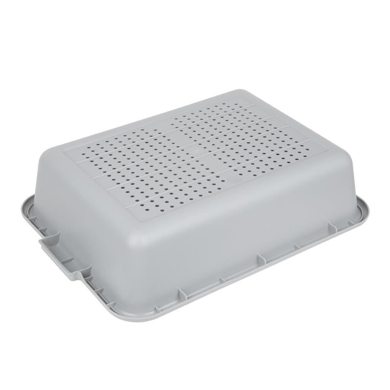 Vogue Plastic Perforated Storage Box Grey DN583