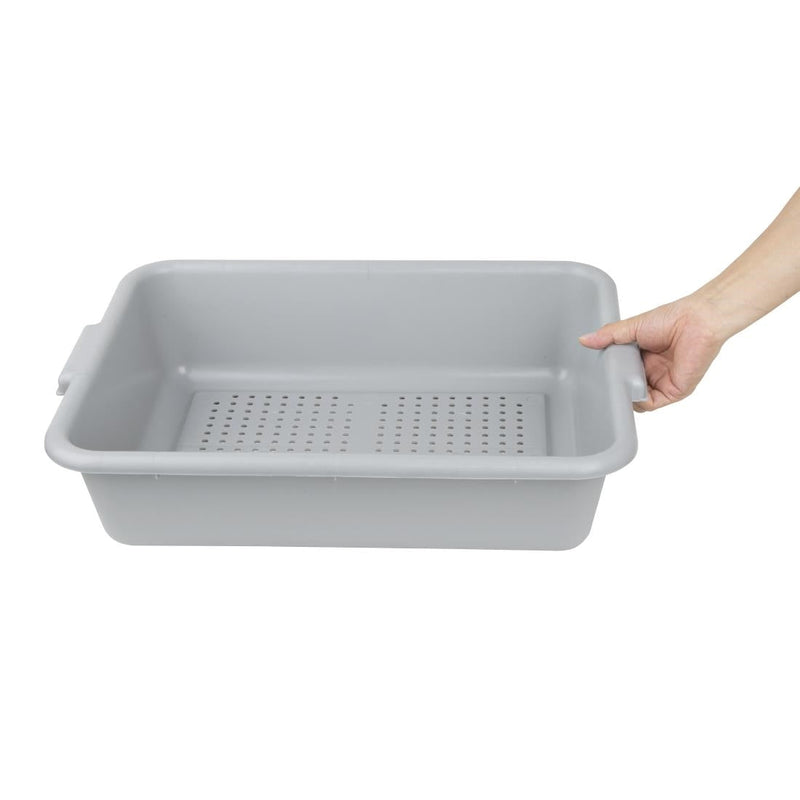 Vogue Plastic Perforated Storage Box Grey DN583