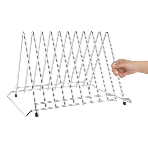 DP037 Hygiplas Heavy Duty Chopping Board Rack Stainless Steel 10 slots DP037
