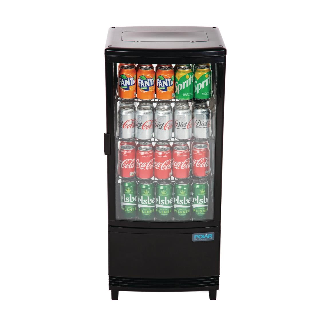 Polar C-Series Energy Efficient Curved Door Display Fridge Black - 86Ltr CX574-A