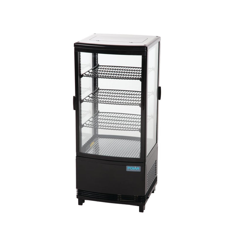 Polar C-Series Energy Efficient Curved Door Display Fridge Black - 86Ltr CX574-A