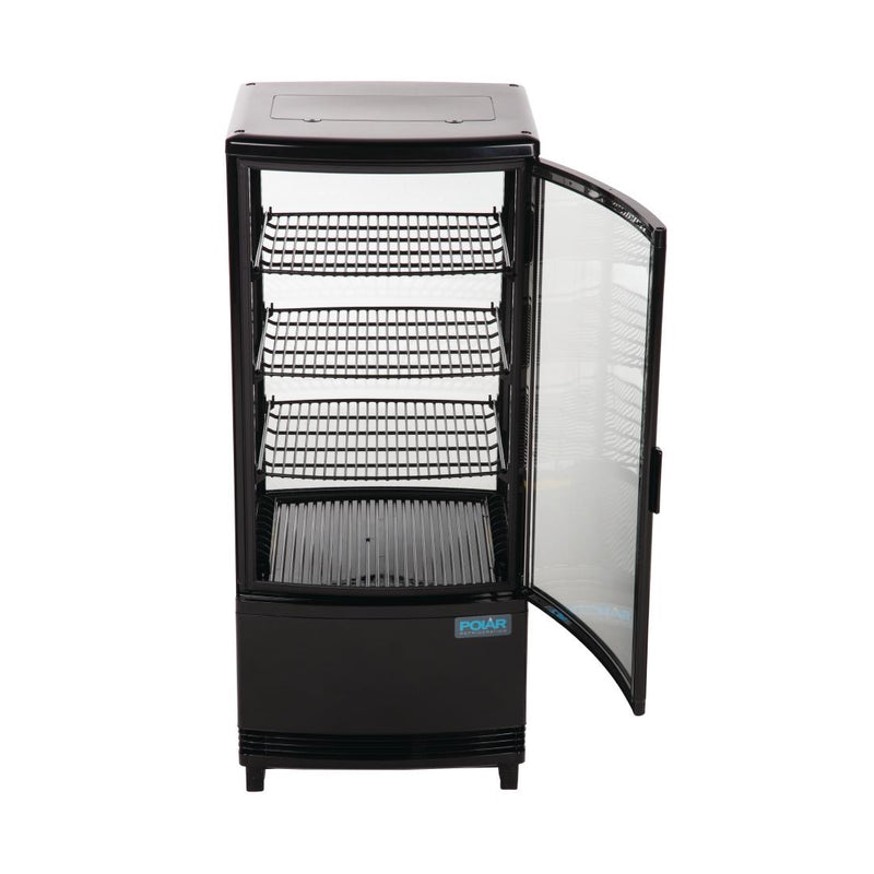 Polar C-Series Energy Efficient Curved Door Display Fridge Black - 86Ltr CX574-A