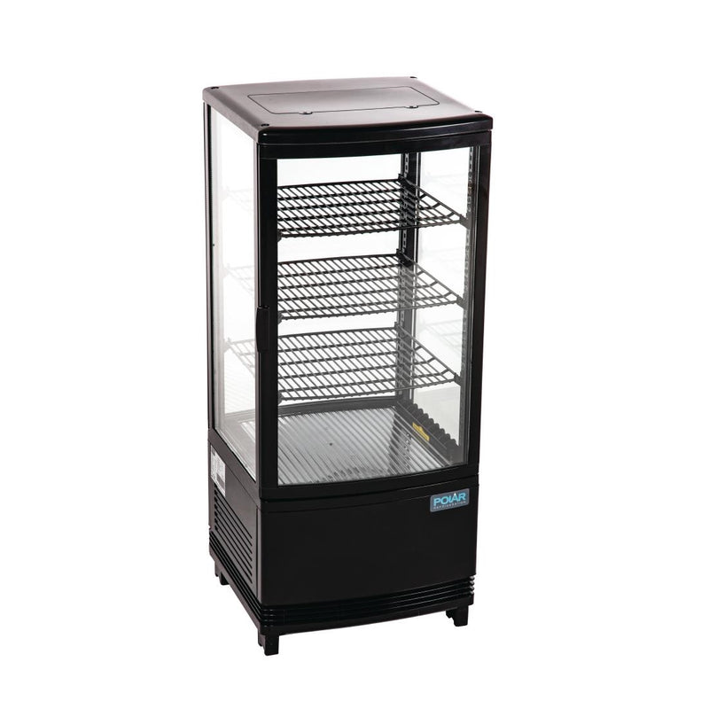 Polar C-Series Energy Efficient Curved Door Display Fridge Black - 86Ltr CX574-A