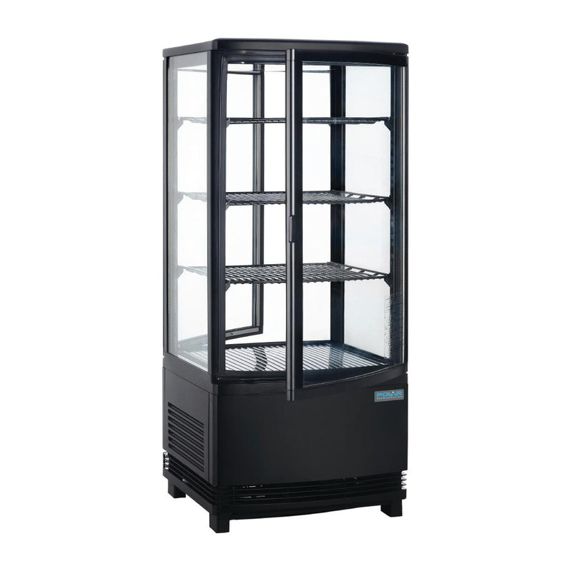 Polar C-Series Energy Efficient Curved Door Display Fridge Black - 86Ltr CX574-A