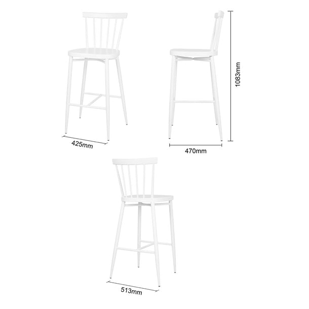 Bolero Windsor Aluminium White High Stools (2 Pack) DP719
