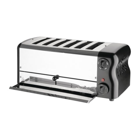 CH187-A Rowlett Esprit 6 Slot Toaster Jet Black with Elements & Sandwich Cage CH187-A
